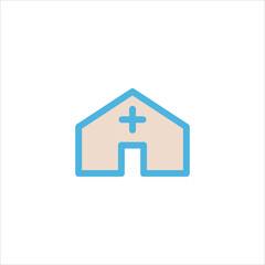 hospital icon flat vector logo design trendy