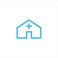 hospital icon flat vector logo design trendy