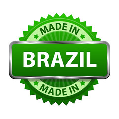 Made in Brazil label icon isolated on white background. Vector illustration