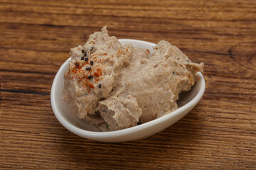Herring butter spread in the bowl