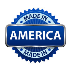 Made in America label icon isolated on white background. Vector illustration