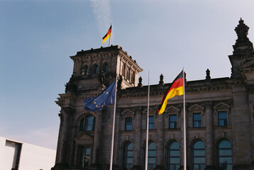 Flags of Germany and the EU in Berlin