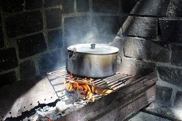 cooking on the fire