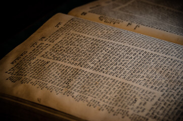 An open bible in hebrew