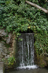 Decorative waterfall in the park