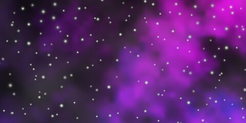 Dark Pink vector layout with bright stars. Shining colorful illustration with small and big stars. Pattern for wrapping gifts.