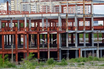 Abandoned construction site of commercial center in Kiev.