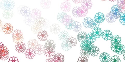 Light Green, Red vector natural artwork with flowers.