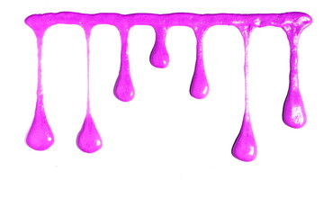 drops of dripping slime on a white background