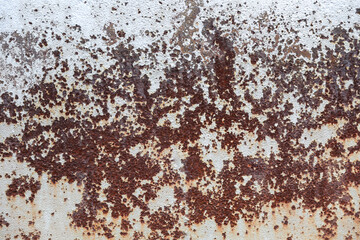 beautiful background of silver paint on rusty metal. old metal texture