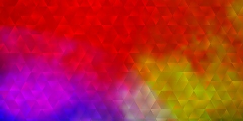 Light Multicolor vector layout with lines, triangles.