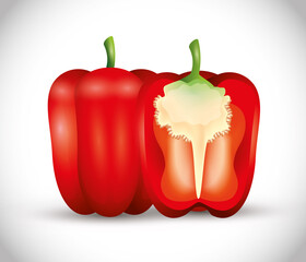 fresh red peppers vegetables icon, red paprika, organic vegetables vector illustration design
