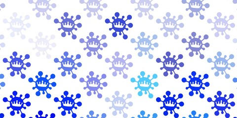 Light blue vector background with covid-19 symbols.