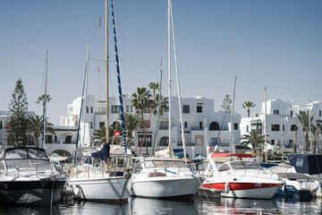 The marina of el kantaoui near Sousse; Tunisia .