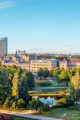 RIGA - 4 JULY, 2018: Amazing Aerial View of the Riga City, Latvia - Image