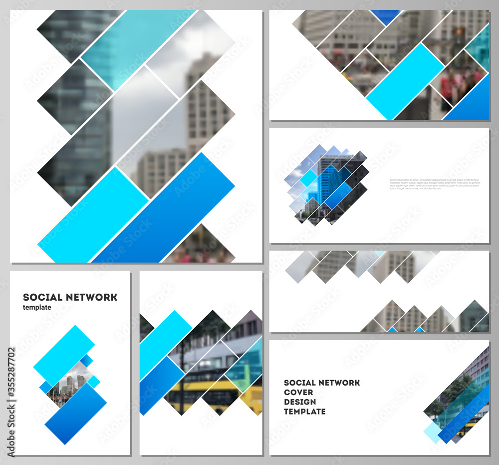 Poster the minimalistic abstract vector illustration of the editable layouts of modern social network mocku