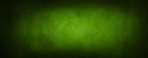 Green concrete stone wall textured background. Dark edges