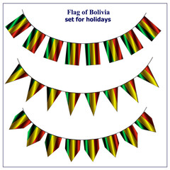 Obraz premium Bright set with flags of Bolivia. Happy Bolivia day collection. Bright with transparent background.