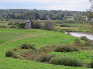 Russia. Village Mikhailovskoye. Museum-reserve of the great poet Pushkin. The road to the poet's...
