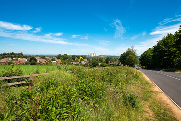 Fototapeta na wymiar Distant view of Kegworth in the East Midlands, UK