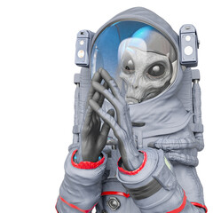 alien astronaut is talking about aliens meme pose