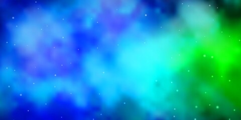 Fototapeta premium Light Blue, Green vector template with neon stars. Colorful illustration in abstract style with gradient stars. Pattern for wrapping gifts.