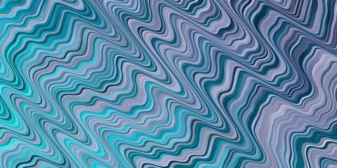 Light Pink, Blue vector background with wry lines. Colorful geometric sample with gradient curves.  Design for your business promotion.