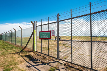 Chain link crash gates at an airport