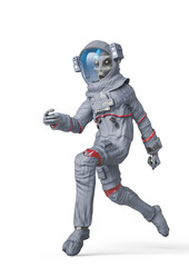 Obraz na płótnie Canvas alien astronaut is running late