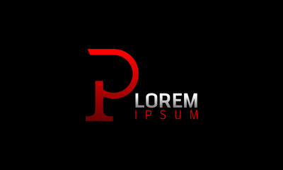 P logo design on red 