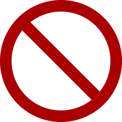 No Sign or General Prohibition Circle-Backslash Sign. Vector Image.