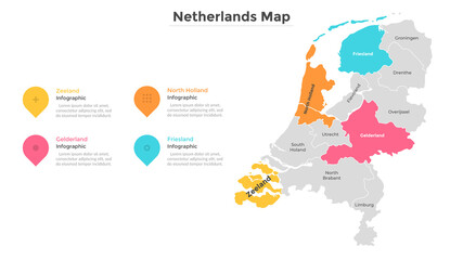 Fototapeta premium Netherlands map vector