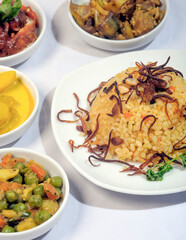 Biriyani with a set menu.  Sri Lanka Hot and spice. Asian food kitchen 