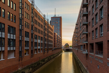 Naklejka premium canal in Hamburg Germany