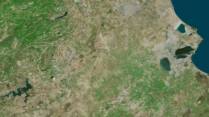 Manubah, Tunisia - outlined. Satellite