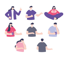 characters cartoon people man woman different activities design