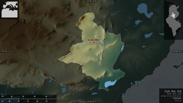 Sidi Bou Zid, Tunisia - composition. Relief