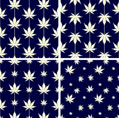 set of seamless Maple leaf pattern with geometric shapes for Fabric ,Tile ,Carpet ,Wallpaper ,Pottery pattern,Graphic resources