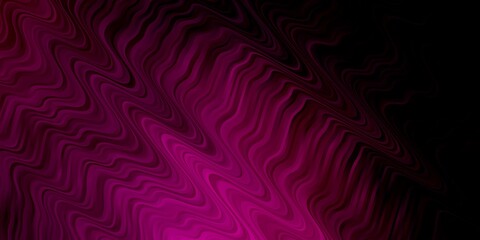 Dark Pink vector pattern with curves. Colorful geometric sample with gradient curves.  Pattern for commercials, ads.