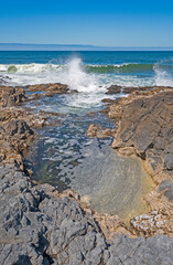 Crashing Waves on a Rocky Coast