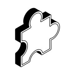 Isolated puzzle isometric line style icon vector design