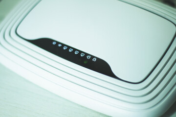 Photo of pc router, internet and web concept