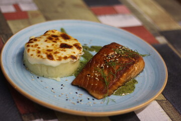 fried salmon