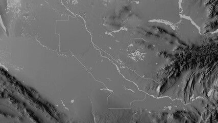 Chardzhou, Turkmenistan - outlined. Grayscale © Yarr65