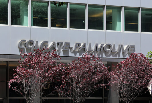 New York, NY, USA - July 16, 2017: The Colgate-Palmolive Company Headquarters on Park Avenue. The Colgate-Palmolive Company is an American worldwide consumer products company.