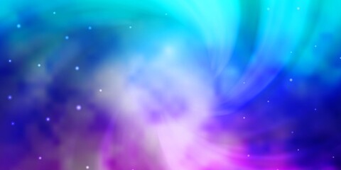 Light Pink, Blue vector layout with bright stars. Colorful illustration in abstract style with gradient stars. Theme for cell phones.