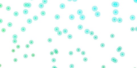 Light Green vector natural backdrop with flowers.