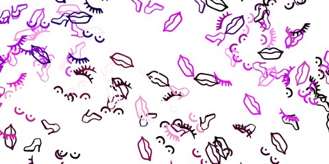 Light Purple, Pink vector background with woman symbols.