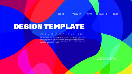 Colorful landing page. Fluid Gradient Futuristic abstract shapes composition Dynamic vector background pattern with minimal shapes. Trendy v Illustration for Wallpaper, Banner, website , Card, Book 
