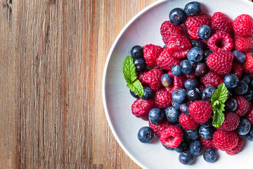 a mix of fresh berries on a plate